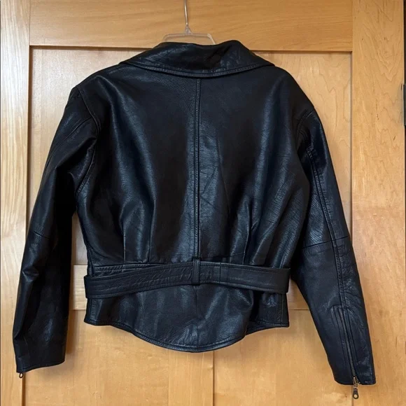 Avanti Black Leather moto Jacket women’s size S - Picture 7 of 10